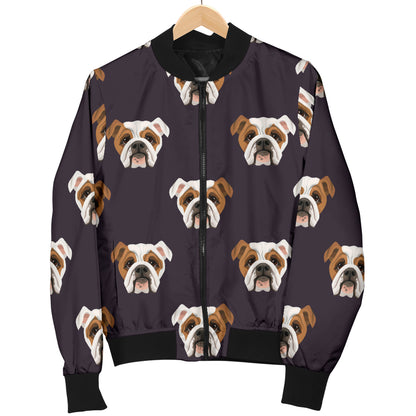 Bulldogs Pattern Print Design 03 Women's Bomber Jacket
