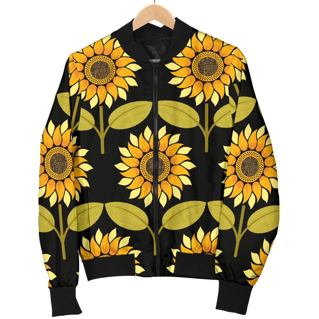 Sunflower Pattern Print Design SF015 Men Bomber Jacket