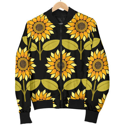 Sunflower Pattern Print Design SF015 Men Bomber Jacket