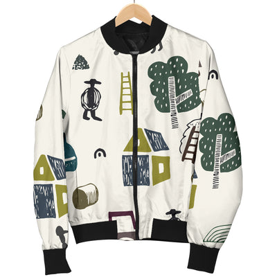 Agricultural Farm Print Design 01 Women's Bomber Jacket