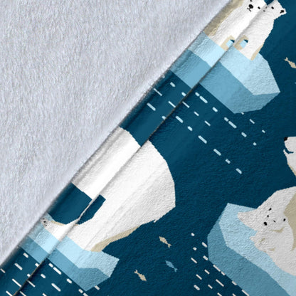 Polar Bear Pattern Print Design PB02 Fleece Blanket