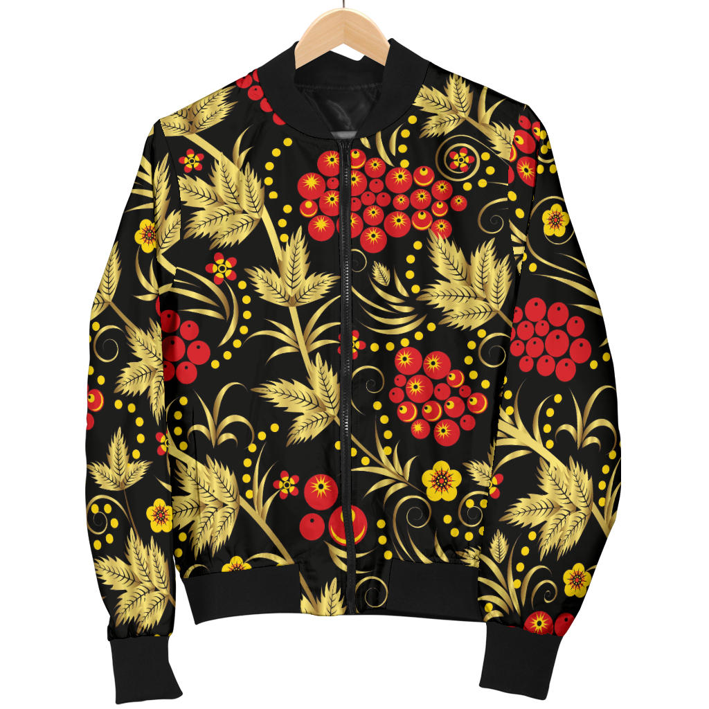 Cranberry Pattern Print Design CB02 Men Bomber Jacket