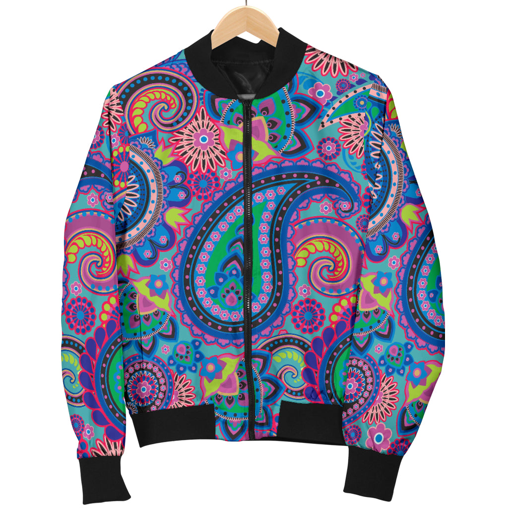 Paisley Colorful Pattern Print Design A02 Women's Bomber Jacket