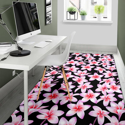 Pink Plumeria Pattern Print Design PM09 Area Rugs