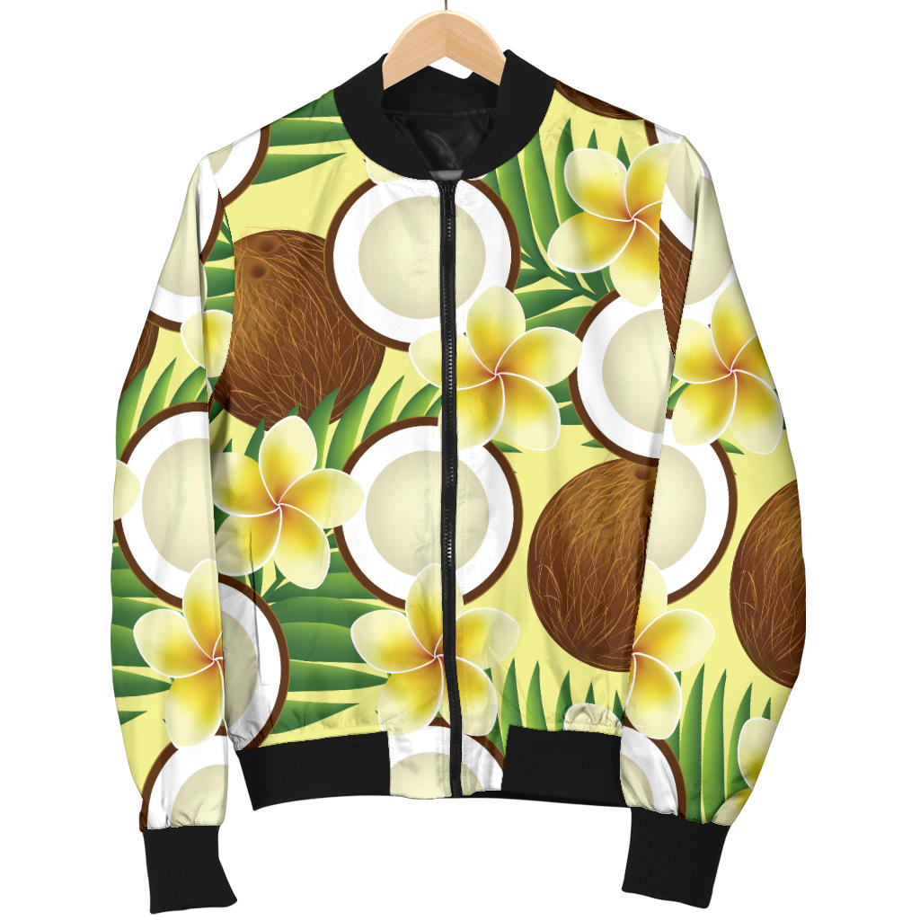 Coconut Pattern Print Design CN02 Women Bomber Jacket