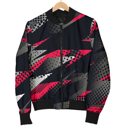 Racing Style Pattern Print Design A04 Women's Bomber Jacket