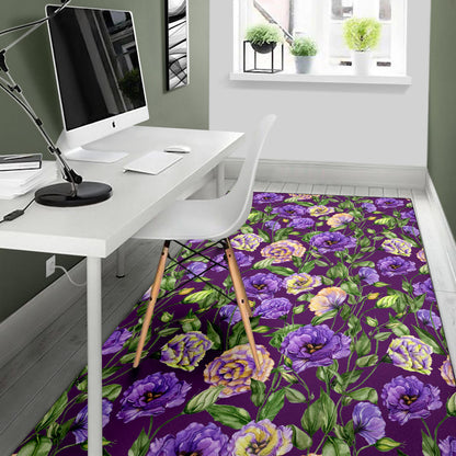 Lisianthus Pattern Print Design LT03 Area Rugs