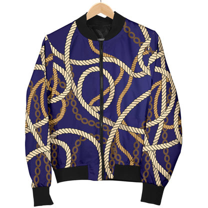 Rope Pattern Print Design A01 Women's Bomber Jacket