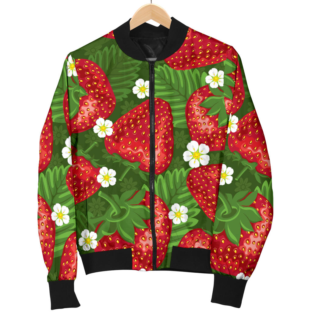 Strawberry Pattern Print Design SB05 Men Bomber Jacket