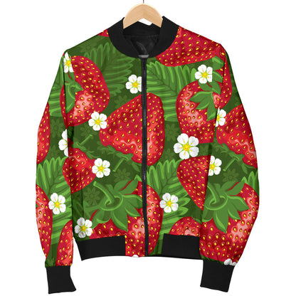 Strawberry Pattern Print Design SB05 Men Bomber Jacket