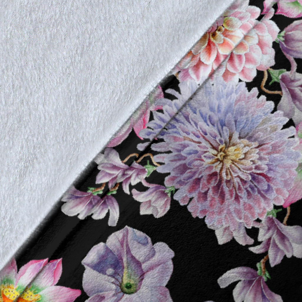 Dahlia Pattern Print Design DH012 Fleece Blanket