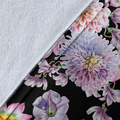 Dahlia Pattern Print Design DH012 Fleece Blanket