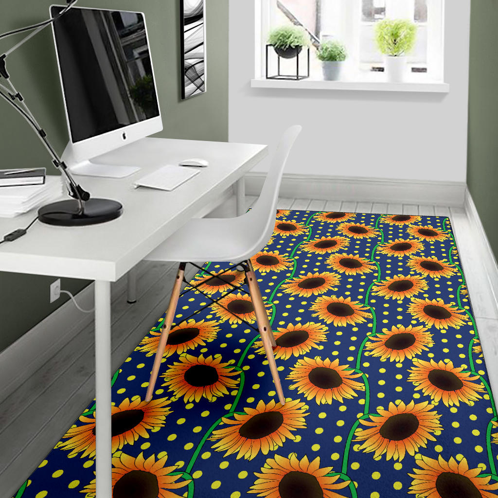 Sunflower Pattern Print Design SF03 Area Rugs