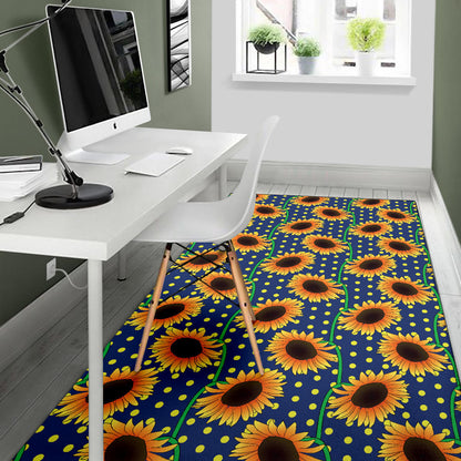 Sunflower Pattern Print Design SF03 Area Rugs