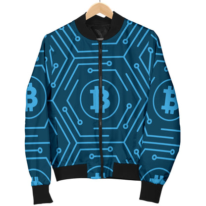 Cryptocurrency Pattern Print Design 04 Women's Bomber Jacket
