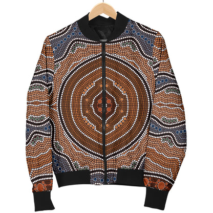 Aboriginal Pattern Print Design 01 Women's Bomber Jacket
