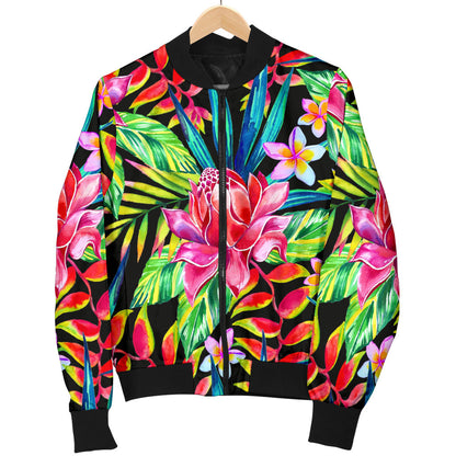 Heliconia Pattern Print Design HL02 Men Bomber Jacket