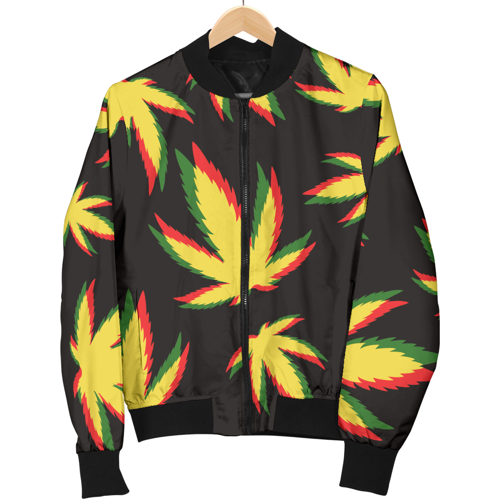 Pot Leaf Pattern Print Design A02 Women's Bomber Jacket