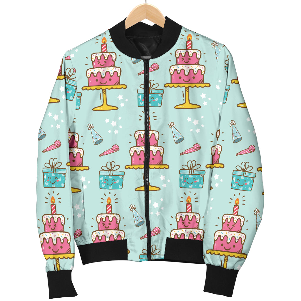 Cake Pattern Print Design 06 Women's Bomber Jacket