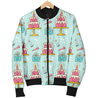 Cake Pattern Print Design 06 Women's Bomber Jacket