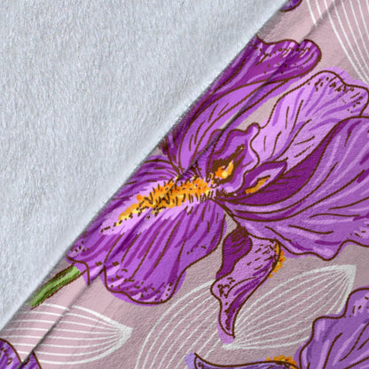 Iris Pattern Print Design IR05 Fleece Blanket