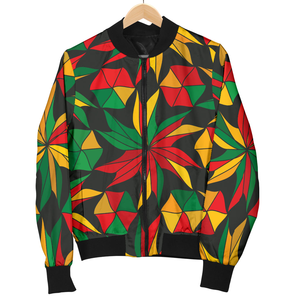 Rastafarian Pattern Print Design A03 Women's Bomber Jacket