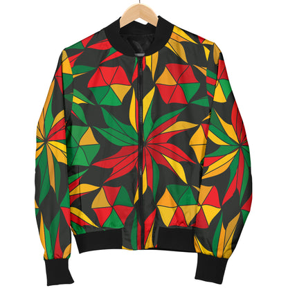 Rastafarian Pattern Print Design A03 Women's Bomber Jacket