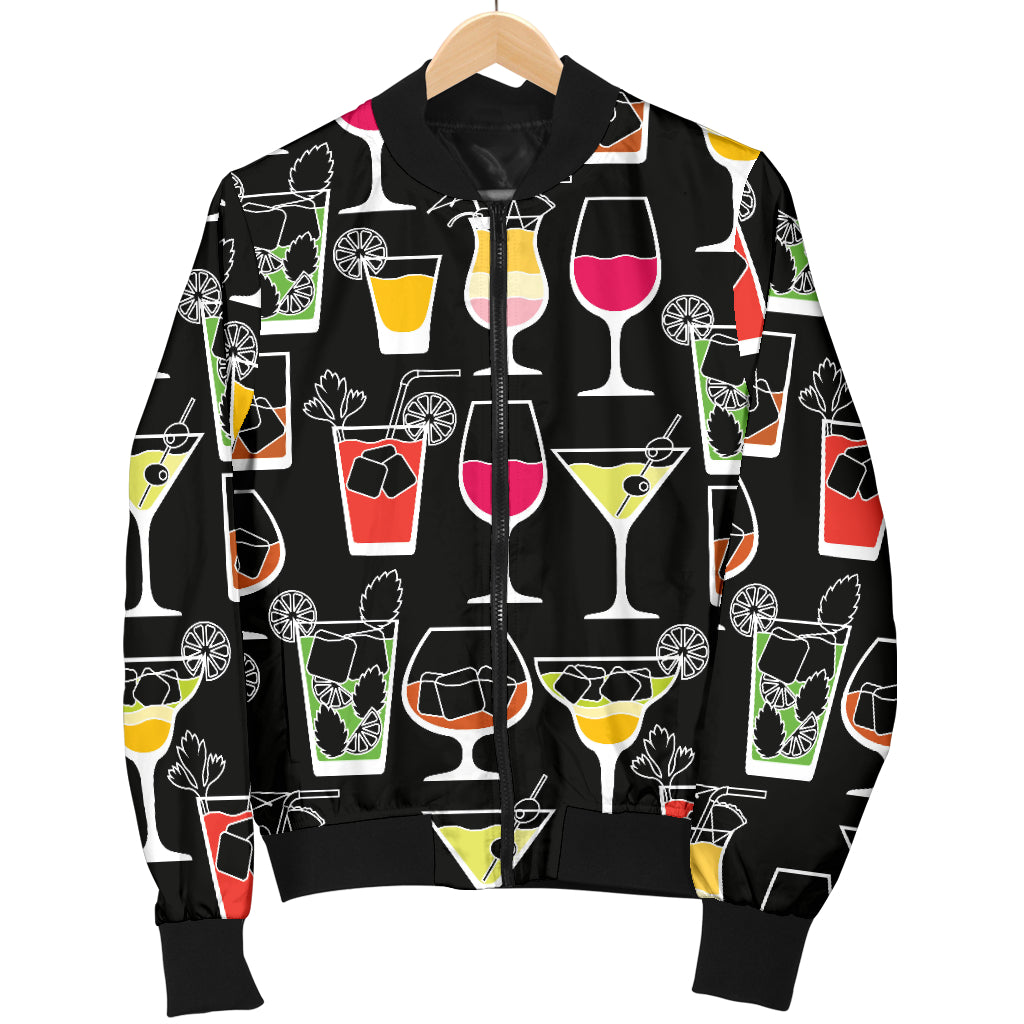 Cocktail Pattern Print Design 01 Women's Bomber Jacket