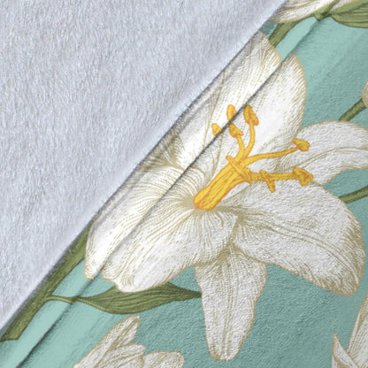 Lily Pattern Print Design LY09 Fleece Blanket