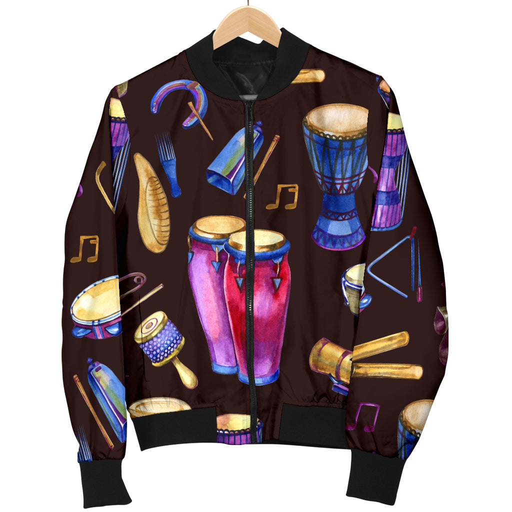 Percussion Neon Pattern Print Design 04 Women's Bomber Jacket