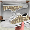 Tiki Brown Symbol Print White Bottom Low Top Shoes