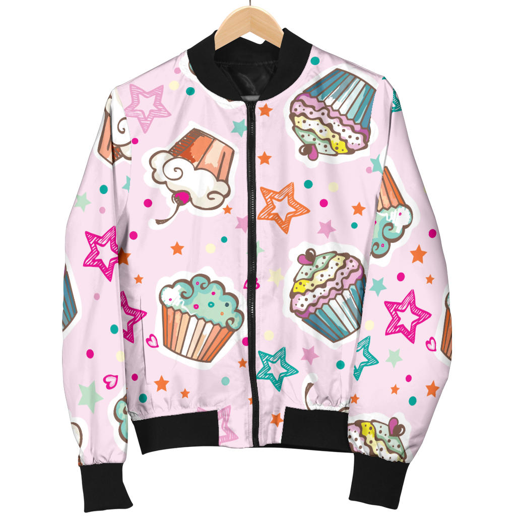 Cupcake Pattern Print Design CP03 Men Bomber Jacket