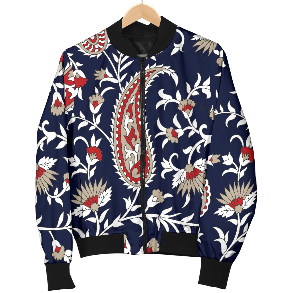 Paisley Pattern Print Design A05 Women's Bomber Jacket