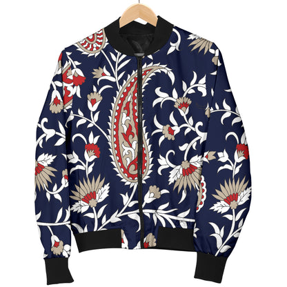 Paisley Pattern Print Design A05 Women's Bomber Jacket