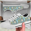 Blue Dream catcher White Bottom Low Top Shoes