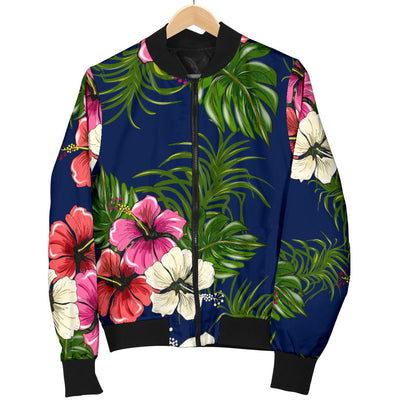 Hibiscus Pattern Print Design HB028 Men Bomber Jacket