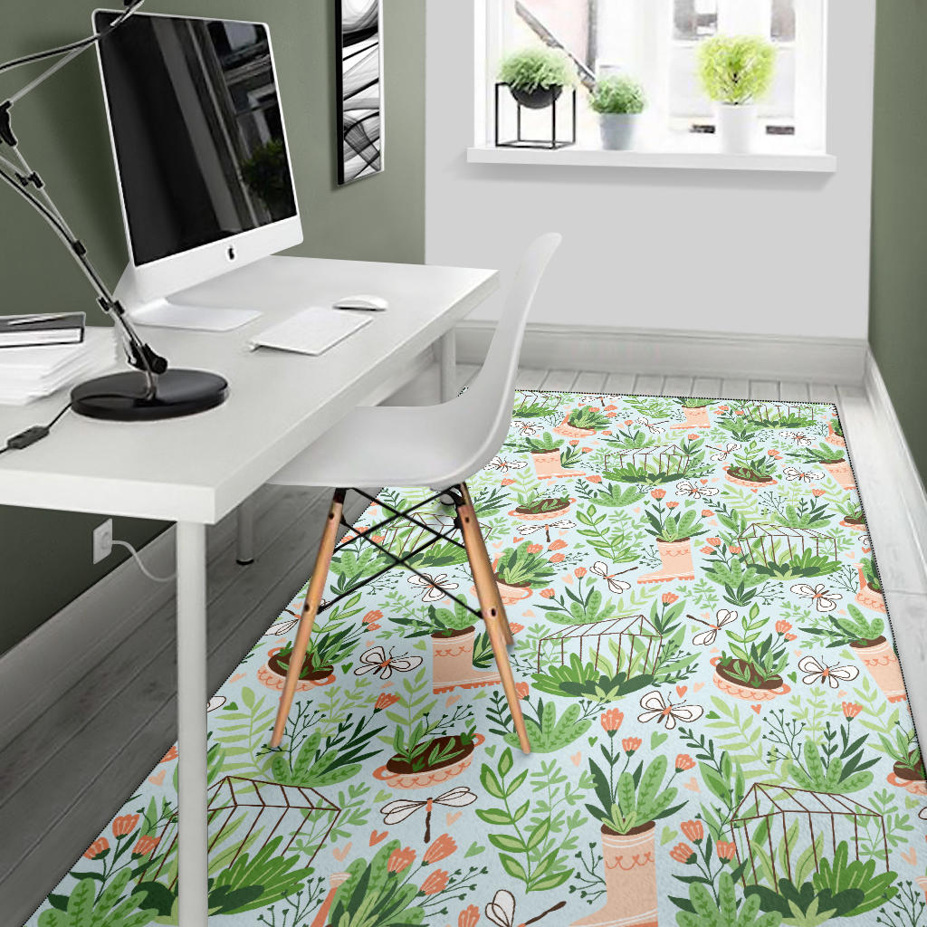 Gardening Pattern Print Design G04 Area Rugs