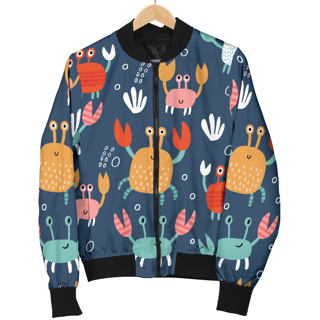 Crab Pattern Print Design 05 Women's Bomber Jacket