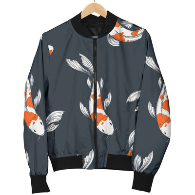 KOI Fish Pattern Print Design 04 Women's Bomber Jacket