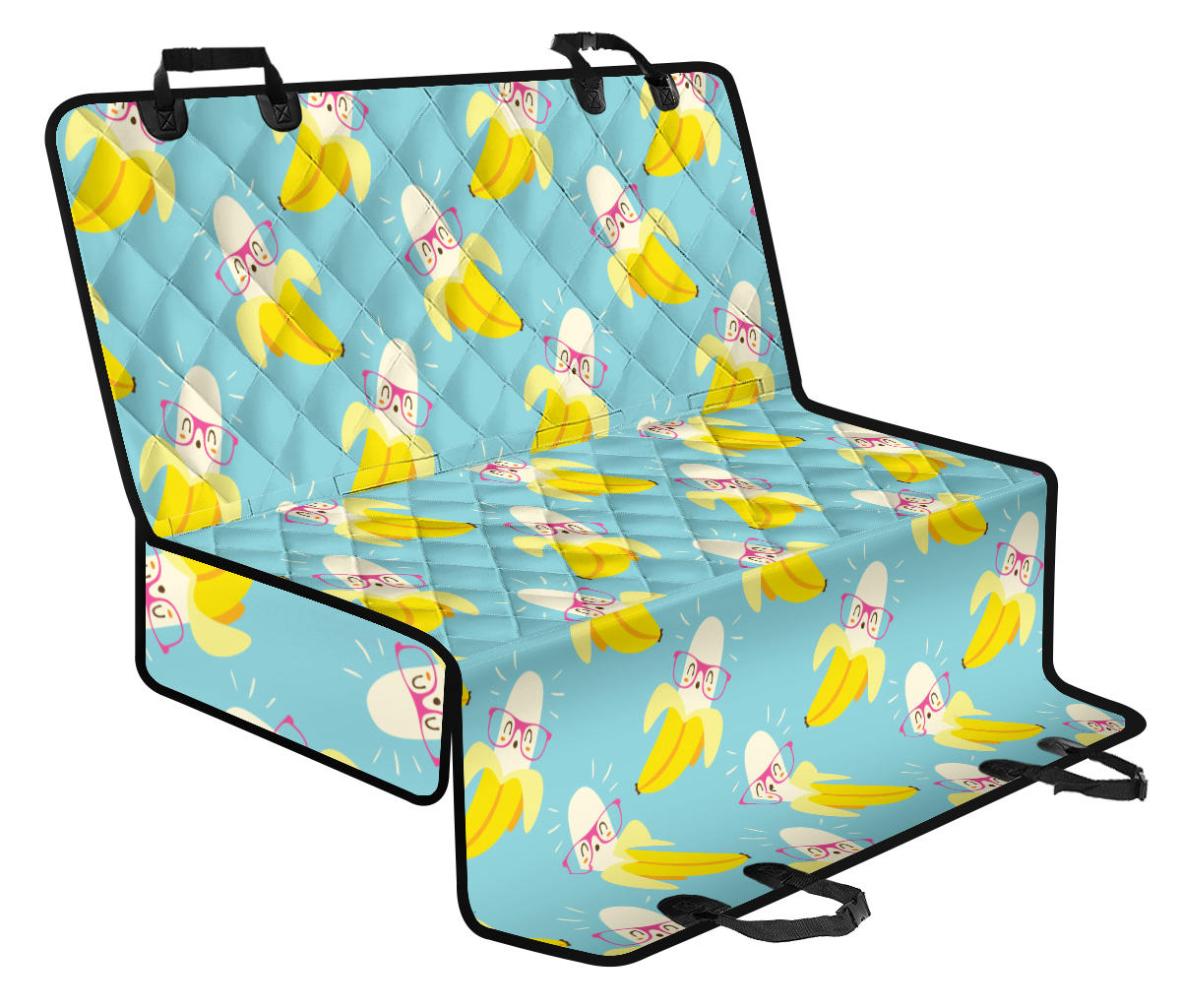 Banana Pattern Print Design BA07 Rear Dog  Seat Cover