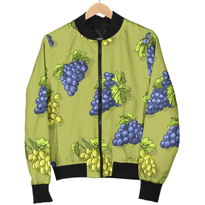 Grape Pattern Print Design GP08 Women Bomber Jacket