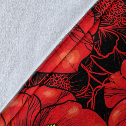 Camellia Pattern Print Design CM06 Fleece Blanket