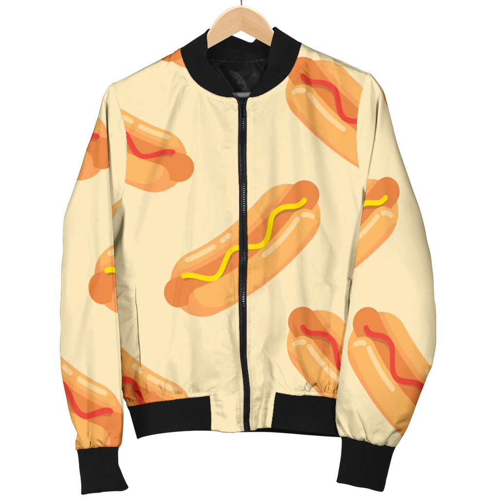 Hot Dog Pattern Print Design 05 Women's Bomber Jacket