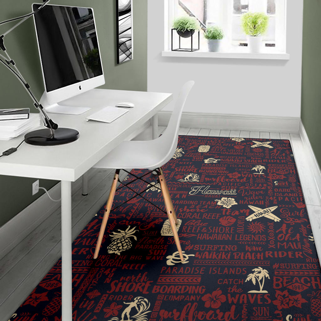 Hawaiian Themed Pattern Print Design H017 Area Rugs
