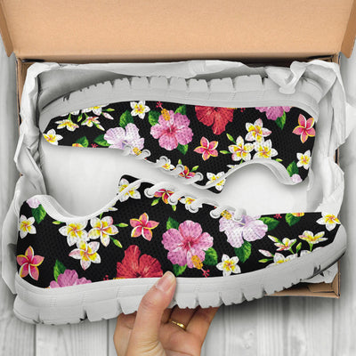 Hibiscus Pattern Print Design HB025 Sneakers White Bottom Shoes