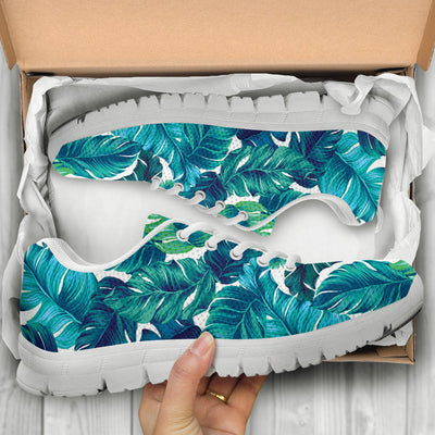 Brightness Tropical Palm Leaves Sneakers White Bottom Shoes