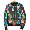 Cactus Pattern Print Design 02 Women's Bomber Jacket