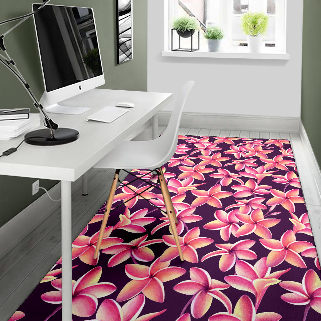 Purple Plumeria Pattern Print Design PM010 Area Rugs