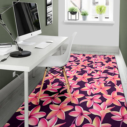 Purple Plumeria Pattern Print Design PM010 Area Rugs