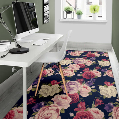 Peony Pattern Print Design PE03 Area Rugs